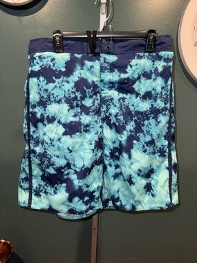 Men's Blue Tie-Dye Swim Trunks